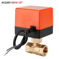 JIYAN2866 1Pcs 2-Way Electric Ball Valve DN15/DN20/DN25 Three-Wire Two-control Brass Valve Actuator