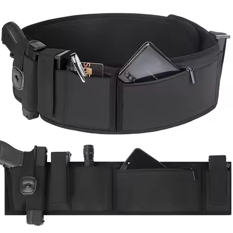 Belly Band Gun Holster Concealed Carry Pistol Holster Waist Band Right Handgun Holster Mag Holder ED