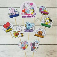 Topper cake Topper Character Birthday cake Decoration BT21