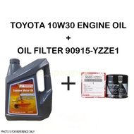 TOYOTA 10W-30 PREMIUM MINERAL 10W30 ENGINE OIL 4L + TOYOTA OIL FILTER YZZE1 YZZE2 YZZD2 YZZD4 YZZA1 