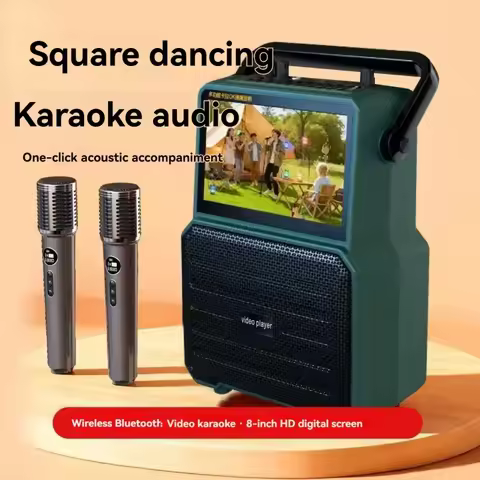 New 6.5-inch large speaker square karaoke Bluetooth speaker with lyrics dynamic display screen video