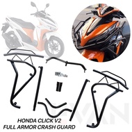 Honda Click v2 Full Armor Crash Guard Stainless Steel CNC Alloy Made in Thailand Honda Click V2 125i