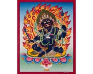 四臂大黑天唐卡绘画 力量与保护
