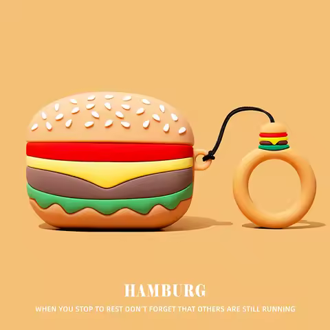 Cute Hamburger Case For Airpods 2/3/Pro Soft Silicone Cases For Apple Airpods2 Bluetooth Earphone Co