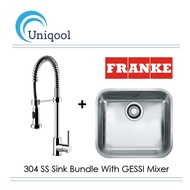 FRANKE 304SS Single Bowl Sink Bundle With GESSI Mixer Faucet