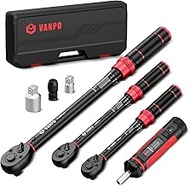 VANPO Torque Wrench 1/4 & 3/8 & 1/2, 7-Piece Torque Wrench Set 1-25Nm 5-60Nm 20-220Nm with Torque Sc