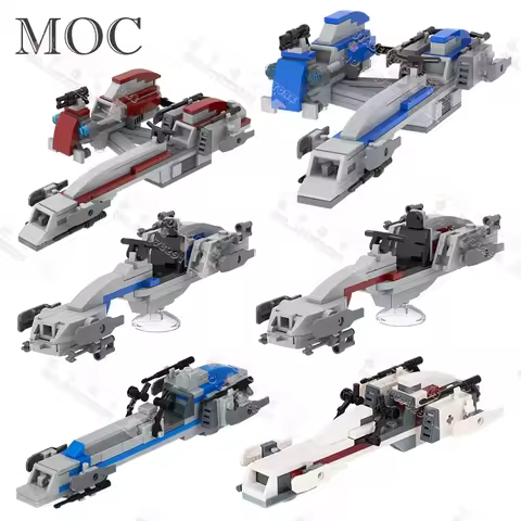 Movie Series BARC MOC Building Blocks Interstellar Sci-Fi Speeder Motorcycle Air Vehicle Model Brick