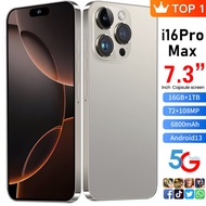 Latest Smart PHONE I16 PRO MAX Mobile PHONE 16+1T B Ultra-Large Smart Screen Smartphone