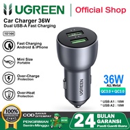 Ugreen Car Charger Dual Port USB A+USB C Fast Charging 24w 36w