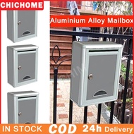 Aluminium Alloy Mailbox Wall Mounted Outdoor Letter Post Mail Box Metal Letter Box with Keys Lock
