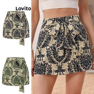 Boho Shorts Tribal Print Fake 2 In 1 Shorts for Women L86ED260 (Multi-color)