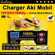 Pengecas Bateri Kereta 12V 24V Lori Motosikal Pembaikan Pengecas Bateri Kereta Motor