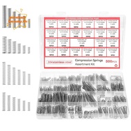 PUREHAIRBEAUTY 300PCS/box Compression Spring Assortment Kit, DIY Tools 304 Stainless Steel Small Spr