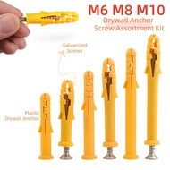 Drywall Anchor & Screw Assortment Kit M6 M8 M10 Galvanized Self Drilling Screws With Ribbed Drywall 
