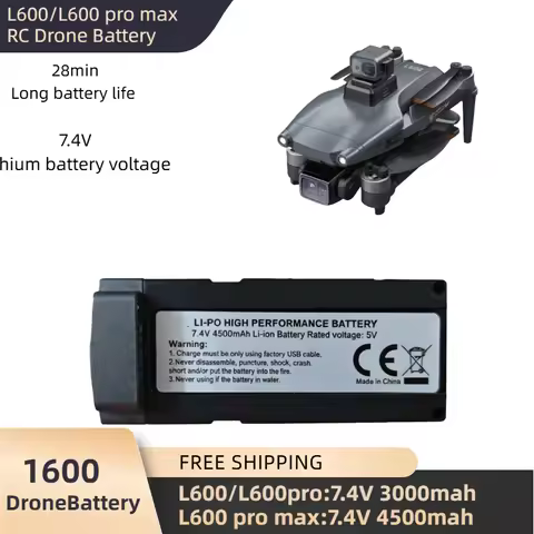 7.4V 3000/4500mAh Rechargeable Drone Battery For L600 Pro Max L600-1 L600 Pro Quadcopter Spare Batte