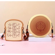 Little Rose Japanese Boutique Doraemon Silicone Phone Bag Shape Crossbody Memory Toast Dorayaki Shap