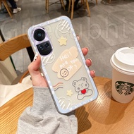 Phone Case OPPO Reno10 Pro Reno10 Reno 10 Pro+ 5G New 2023 Lovely Painted Happy Bear Pattern Transparent Silicone Soft Casing OPPO Reno10 Pro+ 5G Cover Case