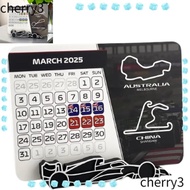 CHERRY F1 Race Schedule Calendar, 7.0" x 5.5" With F1 Car Stand 2025 Racing Calendar, Practical Form