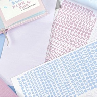 Vonl 3 Sheets Korean Sticker Letter Sticker Decorative Sticker Journal Sticker