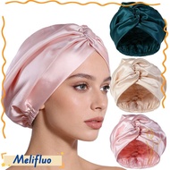 MELIFLUO Silk Satin Hair Bonnet, Adjustable Satin Fabric Mulberry Silk Wrap, Premium Breathable Luxu