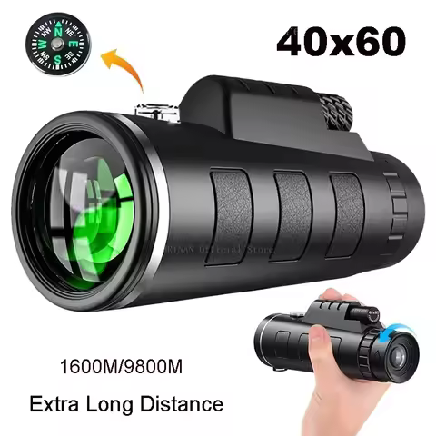 40X60 Zoom HD Powerful Binoculars Long Range Portable Professional Telescope Monocular Low Light For