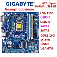 Used Gigabyte H67MA-USB3-B3 INTEL H67 LGA 1155  motherboard DDR3 Micro ATX  USB3.0 SATA3 HDMI