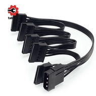 4Pin IDE to 5-Port Power Supply Cable 4Pin  to Multi SATA Port 18AWG Wire Power Cord For Hard Drive 