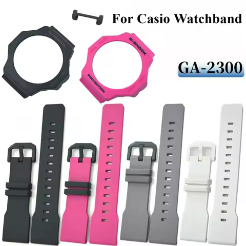 Original Watch Bracelet for Casio G-SHOCK GA-2300 5725 Resin Watchband Accessories 24mmblack Gray Re