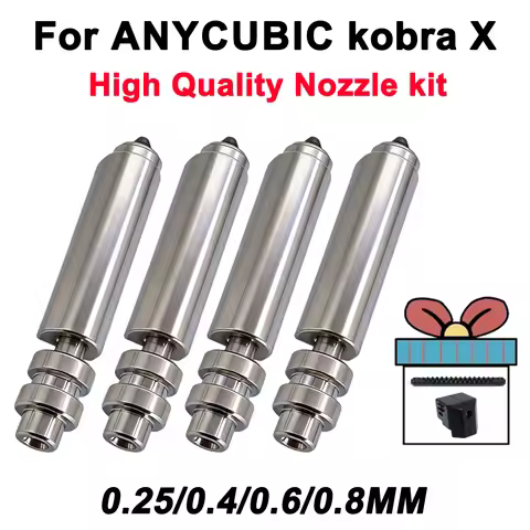 Bimetallic Nozzles For Anycubic Kobra X Combo Quick Swap Hotend Nozzle Hardened Steel 0.25/0.4/0.6/0