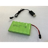 Ni-Cd 7.2V 700mah battery AA SM black connector / 7.2V USB Charger