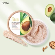 Shea Butter Body Scrub Exfoliating Mango Wood Ash เจลขัดผิวธรรมชาติ 100% สําหรับเติมผิวหน้าและผิวกาย