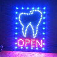 Led sign LED open lantu writing/ + teeth