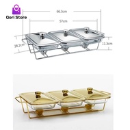 Qori Store - Chaping Dish Buffet Set 3 1.5L / Full Buffet Set / Stainless Chaping Buffet / Stainless
