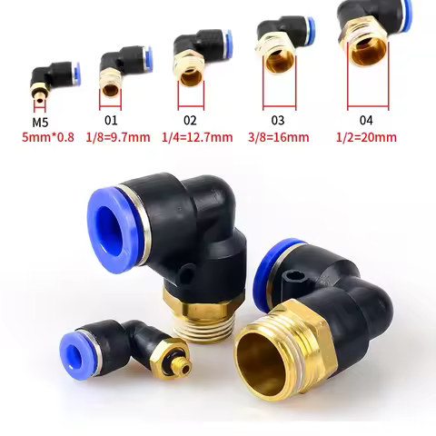 PL pneumatic connector 4mm-12mm hose OD 1/8 "1/4" 3/8 "1/2" male pneumatic thread tube elbow connect