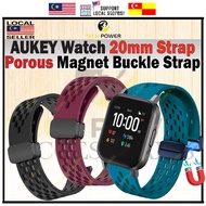 AUKEY Smartwatch LS02 & SW-1 Strap, Magnet Buckle Silicone Porous Strap 20mm,Tali Jam AUKEY LS02 AUK