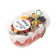 500ML Acylic Oval Dessert Container for Salad, Mousse Cake, Clear Plastic Dessert