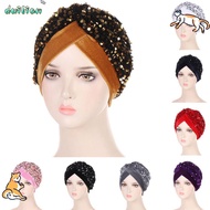DUILIAN Turban Hat Elegant Headband Glitter Sequins Head Wraps