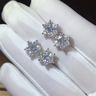 Total 4ct Hexagram moissanite Diamond stud earrings stylish earrings wedding jewelry