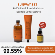 [Set สุดคุ้ม + ของเเถม] Oway After sun Set Hair Bath + Hair Mask เเถมฟรี Serum glossy nectar ขนาด 50