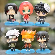 Six Types Q Version Naruto Mosquito Coil Eye Naruto Sasuke Anime Doll Figure Model Car Decoration De