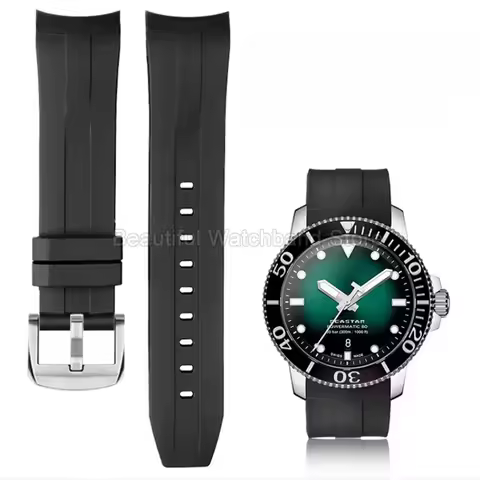Watch Strap Silicone Men's Style for Tissot 1853 SEASTAR T120.407 Curved Interface Design Watch Brac