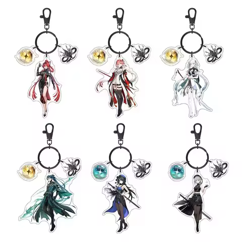 Hot Anime Game Wuthering Waves Acrylic Keychain Jiyan LINGYANG Yinlin Aalto Cosplay Keyring Pendant 