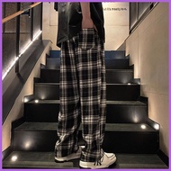 ◫ ▬ ✉ ACHSAWAKE Men's Loose Plaid Pants Retro Fashion Korean Casual Pants
