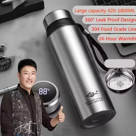 Large Capacity Thermos Bottle 1 Litre Business Insulated Vacuum Flask Tumbler Travel Portable Therma