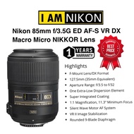 NIKON NIKKOR 85MM F/3.5G AF-S VR II DX MACRO MICRO LENS ORIGINAL (1 YEARS WARRANTY) NIKON 85MM G LEN