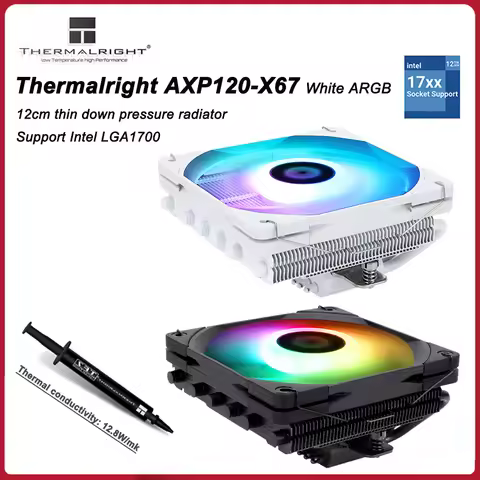 Thermalright AXP120-X67 White ARGB 6 Heat Pipe Thin Push Down CPU Cooler For ITX Small A4 Case For L