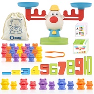 Bmag Balance Math Toys, 3 in 1 Counting Stacking and Balancing Math Learning Game for Kids, STEM Lea