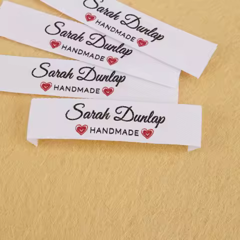 Clothing Labels, Washable, Cotton, Custom Tags, Personalized Name, Handmade, Sewing Gift, 12mm x 60m