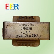 （Clearance Sales) Power Isolating Transformer 0-115-230Vac/12-0-12Vac 75VA