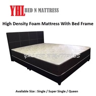 YHL 6 Inch High Density Foam Mattress + Divan Bed Frame